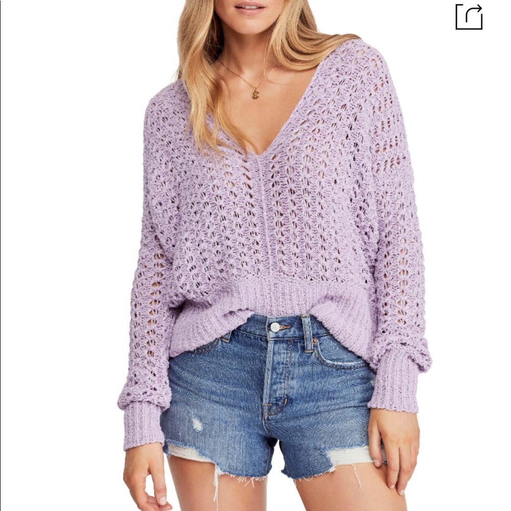 Free People light weight lilac sweater